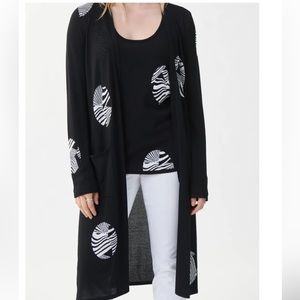 Joseph Ribkoff Long Black/White Sweater in Size Small